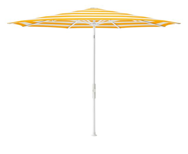 Glatz Twist Kurbel-Sonnenschirm Ø 3,3 m weiss/yellow stripe Stoffqualität 5 #1