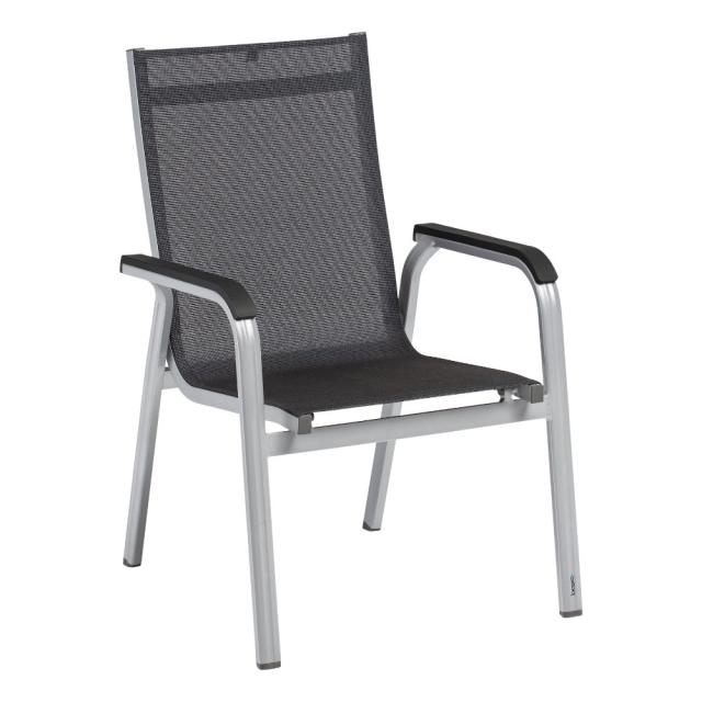 Kettler Basic+ Premium Stapelsessel, silber/Lakritz #1