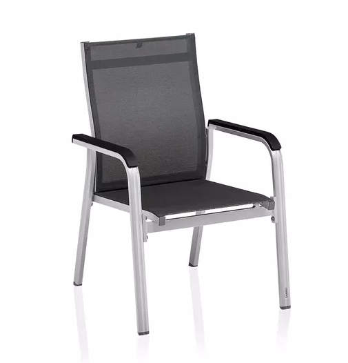 Kettler Basic+ Premium Stapelsessel, silber/Lakritz #1