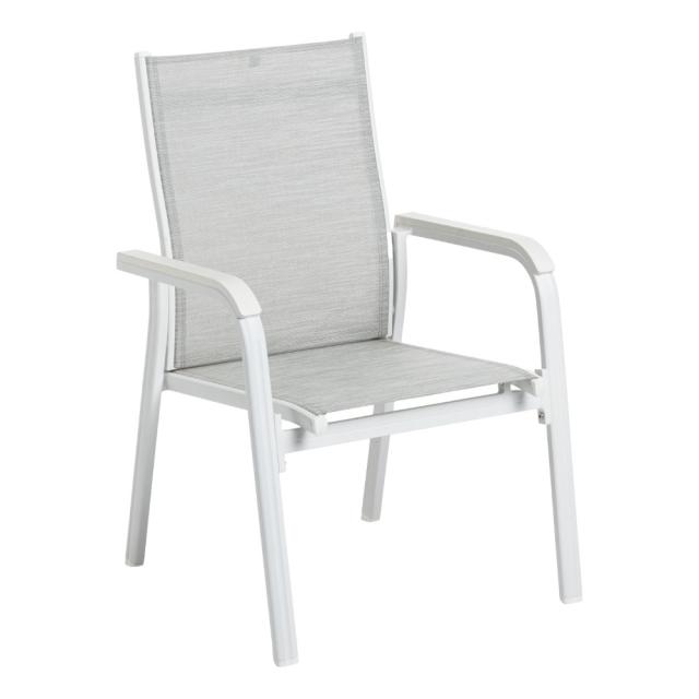 Kettler Basic+ Stapelsessel weiß matt/hellgrau - zerlegt #1