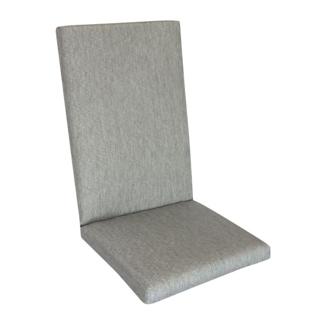 Kettler /KETTtex-Exklusiv® Comfort Hochlehner Auflage,120x50x4/7cm, silbergrau, mit 7 cm Sitzpolster und Reißverschluß #1