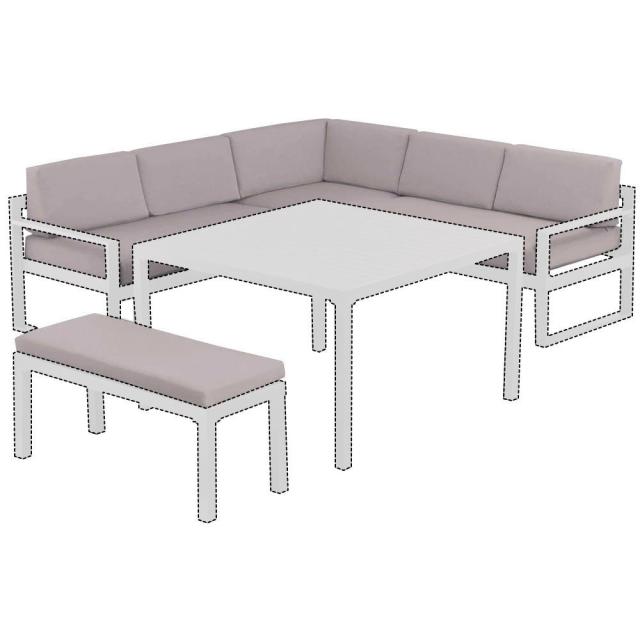 Kettler /KETTtex-Exklusiv® Polster für Ocean Eckset inkl. Bank, Waterproof®, anthrazit-hell, 10-teilig, nicht mehr lieferbar, ausverkafuft #1