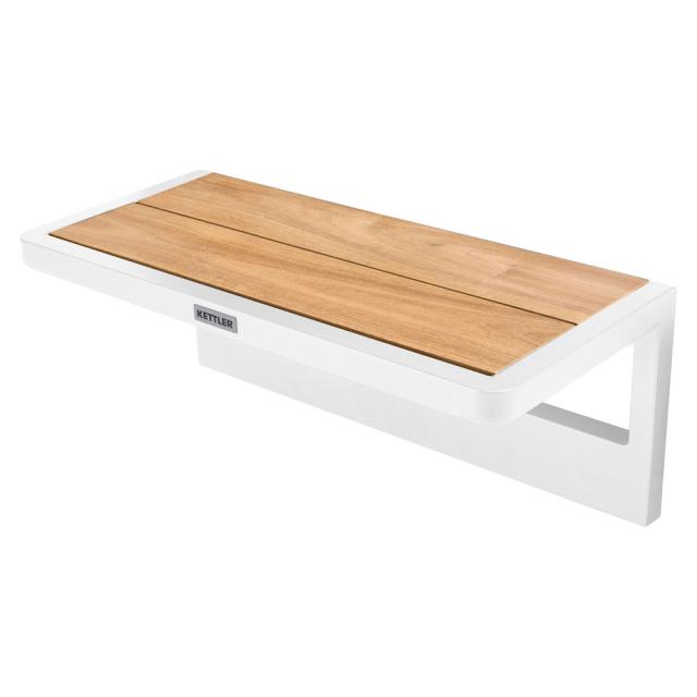 Kettler Ocean Platform Ablage weiß matt, Aluminium/Teak #1