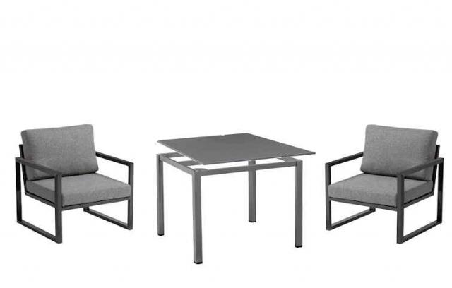 Kettler Ocean Skid 2 Sessel mit Tisch 95x95cm #1