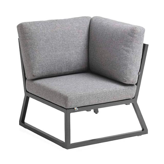 Kettler Ocean Skid Eckteil, mit verstellbarem Sitz, links/rechts, anthrazit, inkl. hellgrau melierten Polstern aus Olefin #1