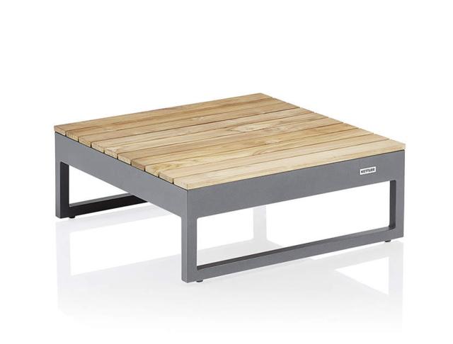 Kettler Ocean Skid Platform Lounge Tisch, anthrazit matt/Teak, Aluminium #1
