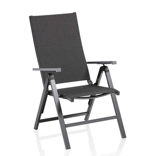 Kettler Rasmus Multipositionssessel, anthrazit/charcoal, Outdoorgewebe #1