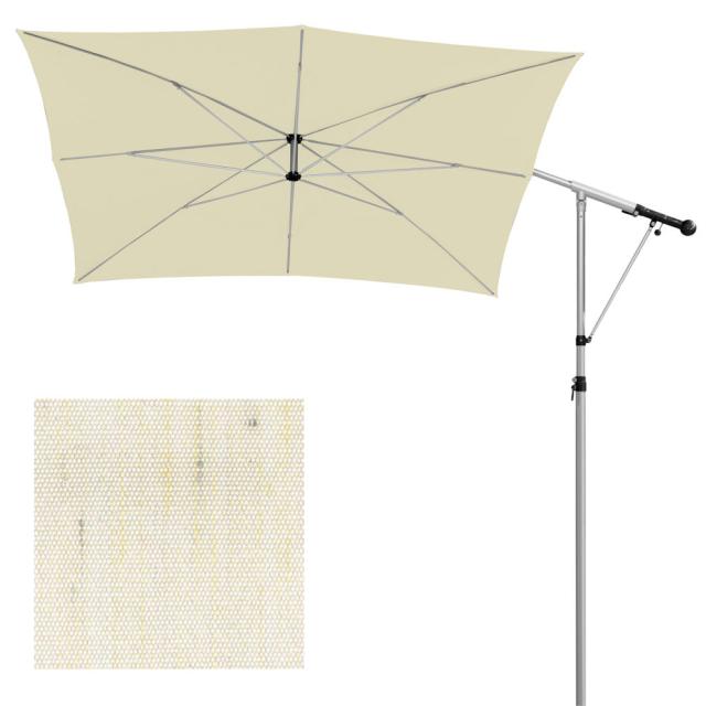 May Sonnenschirm Mezzo MG 2,6x2,6m,o.V,weiss/gelb, #1
