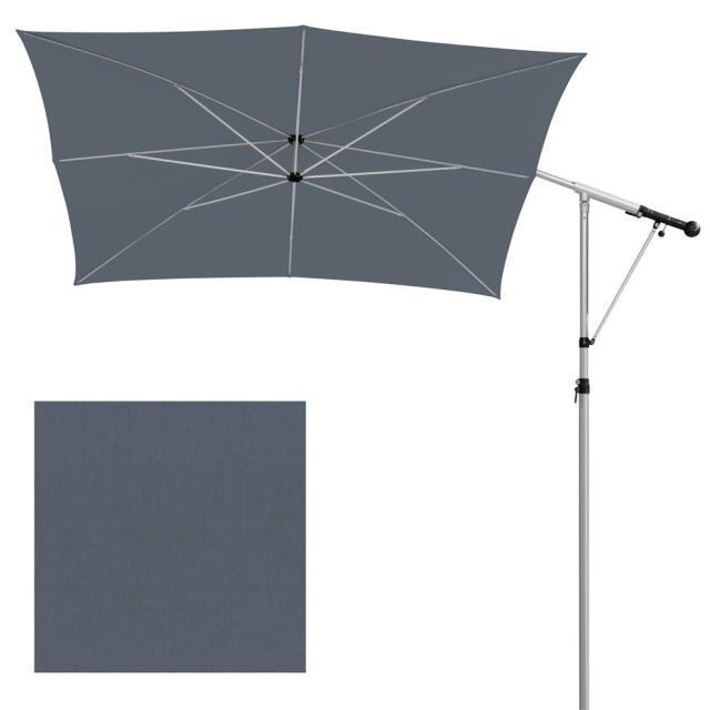 May Sonnenschirm Mezzo MH 2,1x3,0 m patinablau mit Höhenverstellung #1