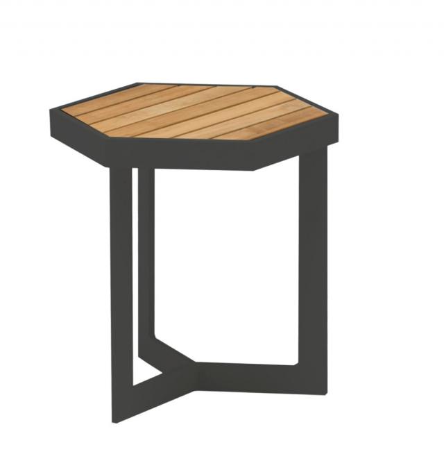 Zebra Sixx Beistelltisch Alu-Teak graphit #1