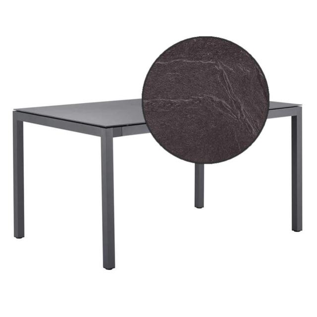Solpuri Classic Alu-Tisch 140x80/H75 cm, anthrazit/volcano-anthrazit/HPL #1
