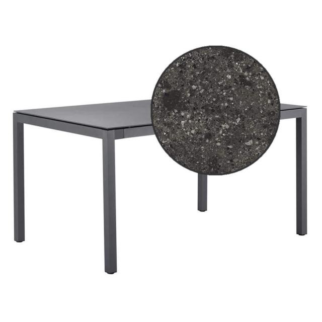 Solpuri Classic Alu-Tisch 180x100/H75 cm, anthrazit/pebble-nero/Keramik #1