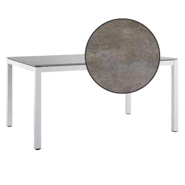 Solpuri Classic Alu-Tisch 200x100/H75 cm, white/stone-walnut/Keramik #1