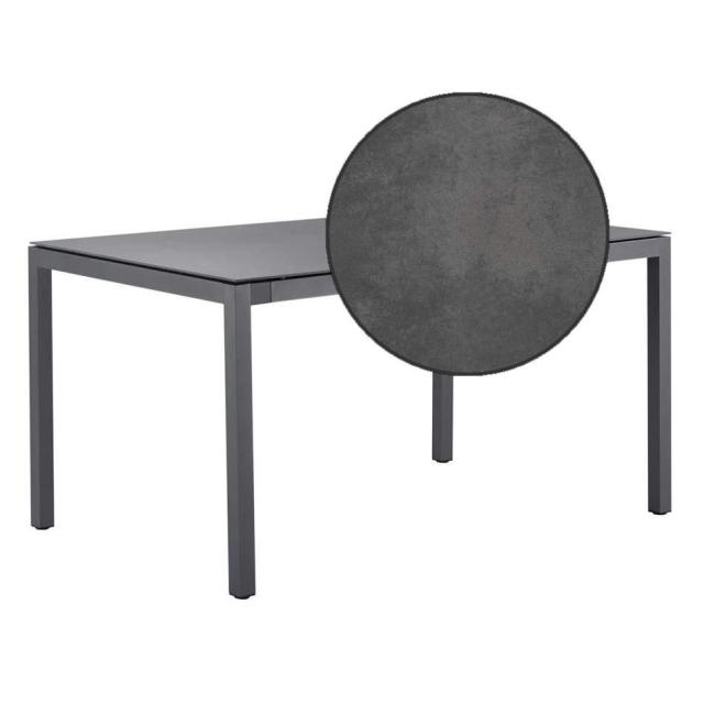 Solpuri Classic Alu-Tisch 220x100/H75 cm, anthrazit/cement-anthrazit/Keramik #1