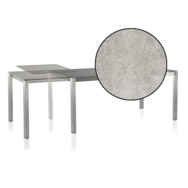 Solpuri Classic Ausziehtisch 160/260x100/H75 cm, Edelstahl/brick-beige/Keramik #1