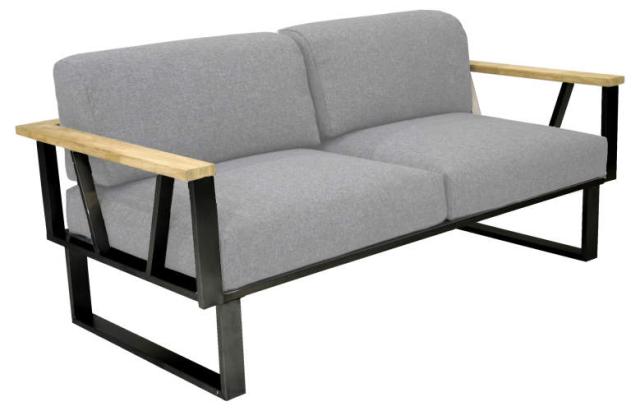 Zebra Belvedere 2er Sofa Edelstahl/graphite, Teak-Armlehnen, zuzüglich Polster Ihrer Wahl #1