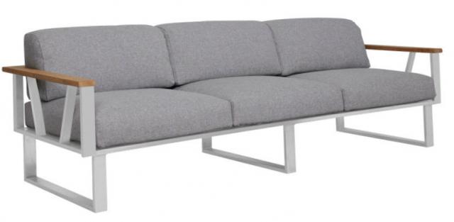 Zebra Belvedere 3er Sofa Edelstahl, Teak-Armlehnen, zuzüglich Polster Ihrer Wahl #1