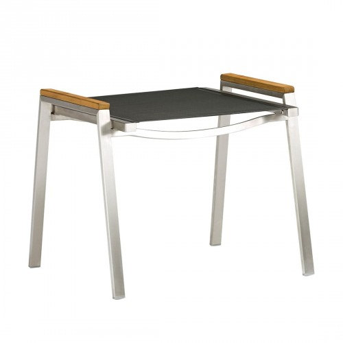 Zebra One Hocker Edelstahl mit Teakholz-Applikationen, dark platinum #1