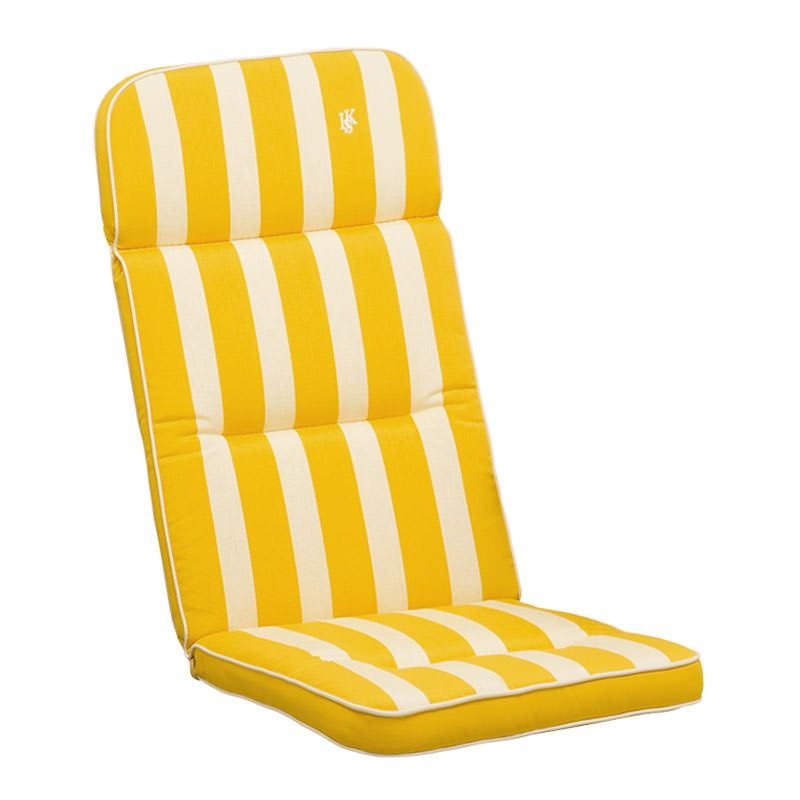 Kettler Auflagen Dessin 586, Streifen sonnengelb- creme RS uni