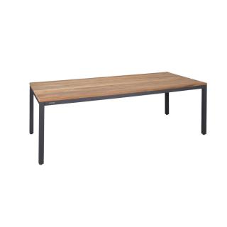 Zebra Alex Alu-Teak-Tisch 220x100cmH:75 recyceltes Teak - pulverbeschichtet