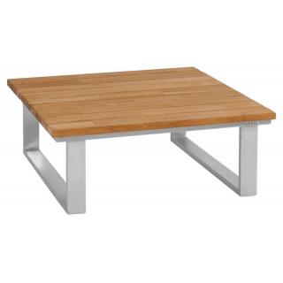 Zebra Belvedere Kaffeetisch Edelstahl/gebürstet Teakplatte