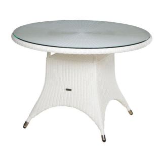 Zebra Hastings Geflechttisch snowwhite 3038, inkl.Glasplatte, 110 cm rund