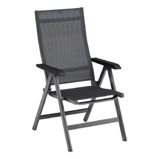 Kettler Basic+ Premium Multipositionssessel, anthrazit/Lakritz, Outdoorgewebe
