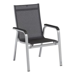 Kettler Basic+ Premium Stapelsessel, silber/Lakritz