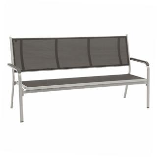 Kettler Basic Plus 3er Bank silber/anthrazit Outdoorgewebe