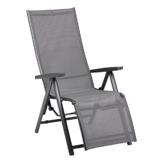 Kettler Cirrus Silver Line Relaxsessel XL, anthrazit/anthrazit-grau, Aluminium/Outdoorgewebe