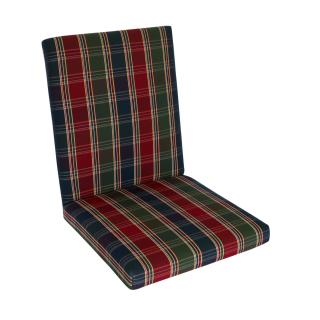 Kettler /KETTtex-Exklusiv® Comfort Niederlehner Auflage 100x50x4/7cm, rot-blau-grün kariert mit 7cm Sitzpolster und Reißverschluß