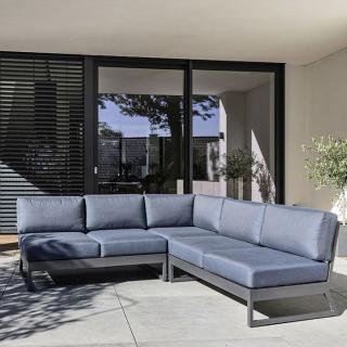 Kettler Ocean Platform Lounge Eckset, 3 Sitzer und 2 Sitzer, anthrazit matt/brisa, Aluminium/Agora®