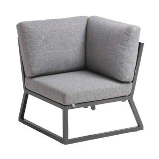 Kettler Ocean Skid Eckteil, mit verstellbarem Sitz, links/rechts, anthrazit, inkl. hellgrau melierten Polstern aus Olefin