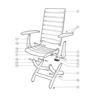 Kettler Tiffany Armstützen Set für Sessel weiss, 1 Stück = 1 Paar