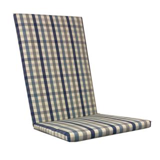 Kettler /KETTtex-Exklusiv® Hochlehner Auflage 123x50x4cm, blau-grau kariert