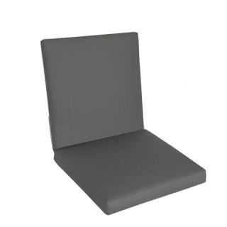 Kettler /KETTtex-Exklusiv® Comfort Niederlehner Auflage, 100x50x4/7cm, steingrau mit 7 cm Sitzpolster und Reißverschluß