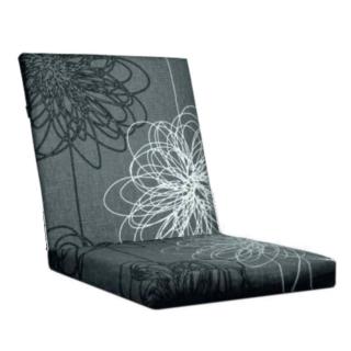 KETTtex Auflage NL 100x50x4/7cm, anthrazit floral, mit 7 cm Sitzpolster und Reißverschluß
