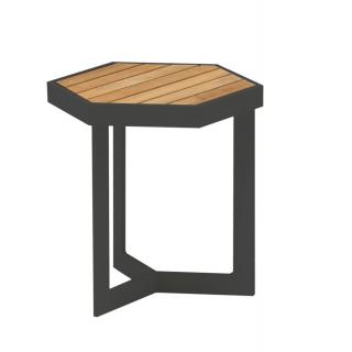 Zebra Sixx Beistelltisch Alu-Teak graphit