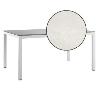 Solpuri Classic Alu-Tisch 140x80/H75 cm, white/cement-off-white/Keramik