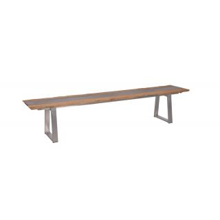 Zebra Unyx Edelstahl-Teak-Bank-HPL-Einlage 220x44x45cm