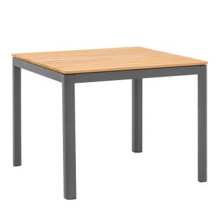 Zebra Bee Alu-Teak-Tisch 90x90 cm, graphite/Teakholz-Tischplatte