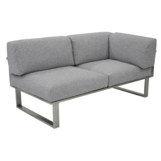 Zebra Belvedere Sofa 2er m.Teak-Armlehne rechts,