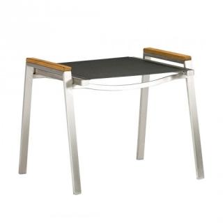 Zebra One Hocker Edelstahl mit Teakholz-Applikationen, dark platinum